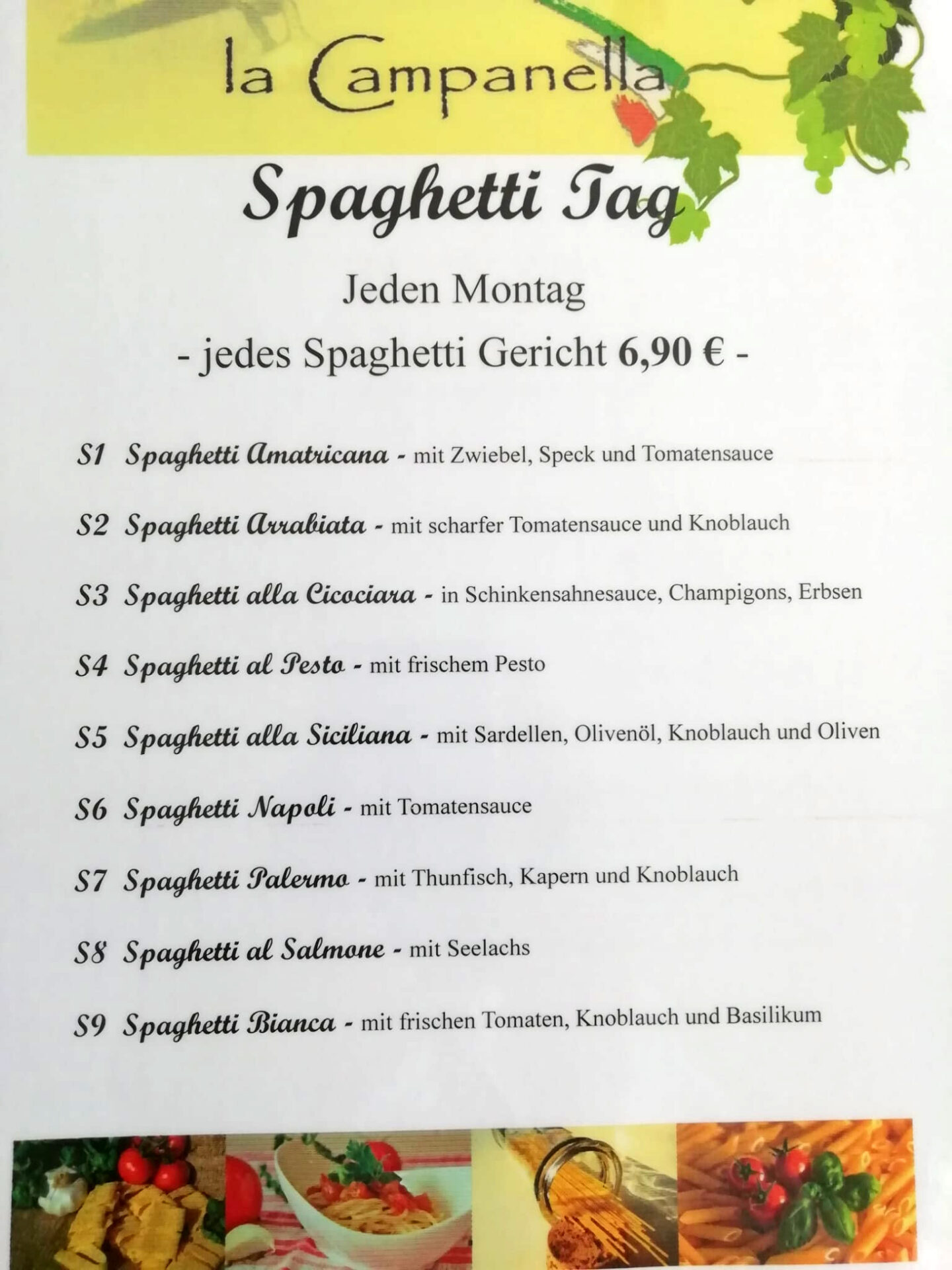 Montag Spaghetti Tag